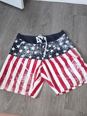 T.J.Maxx Men's Patriotic Flag Swim Trunks - Red, White & Navy